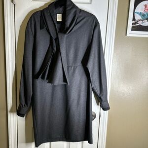 Studio 0001 Ferre 100% Virgin Wool Grey Dress Made in Italy Size 10